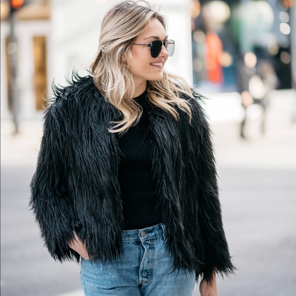 1 state faux fur jacket